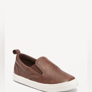 Faux-Leather Slip-On Sneakers for Toddler Boys